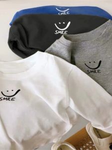 Kids Spring and Autumn 100% Cotton Base Shirt Boys Girl Soft Cotton Long Sleeves T-shirt Baby round Neck Inner Wear Blouse