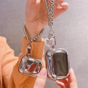 Airpods 3rd Generation(2021)Case Solid Color Love Chain Simple Fashion Airpods 1/2nd Gen Apple Bluetooth Headphone Protect Cover Accessories Airpods Pro Casing with Bracelet Keychain Hard Case Shock Proof