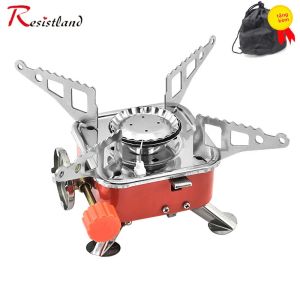 Bếp Cắm Trại Chống Gió Có Thể Gập Lại Bếp Gas Di Động Ngoài Trời Dùng Cho Đi Bộ Đường Dài Dã Ngoại Nướng BBQ Với Thiết Bị Đánh Lửa