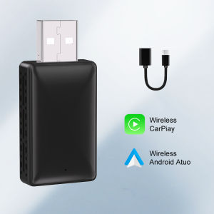 FLIXIVI 2 in 1 Wireless Carplay Android Auto Adapter AI Smart Car Systems for OEM Car Stereo Plug and Play Wired To Wireless