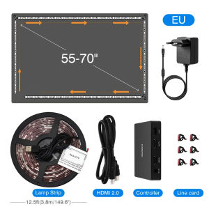 Smart Immersion HDMI2.0 TV Backlight Dream Color Rhythm Pickup RGB LED Light Strip Compatible with Google Assistant and Alexa