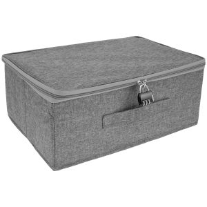 Clothing Storage Box with Cipher Lock Travel Trunk Foldable Portable Dustproof Large Capacity Quilts Clothes Organizer Case