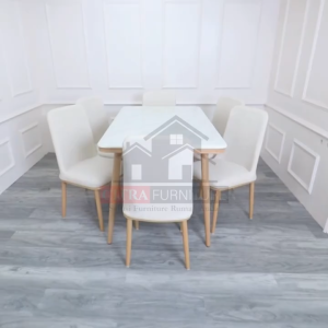 Meja Makan Marmer 6 Kursi Minimalis | Dining Table ROKU Series