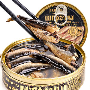 Russian Brand Herring Fish Canned Food 160g Boxed Home Use Seafood Quick Meal Meat Products Olive Oil Soaked Bottom Wine