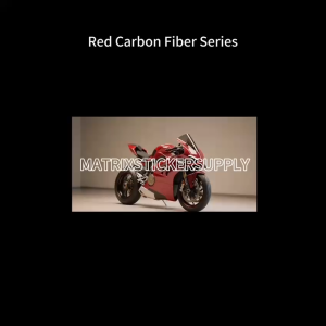 PREMIUM 6D CARBON FIBER RED MOTOR STICKER (152CM-Custom)Pelekat Stickers Kilat Wrapping Full Body Vinyl Wrap Film
