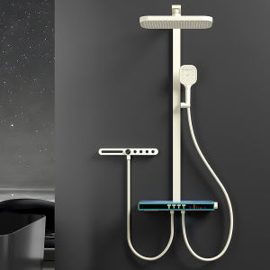 Totdd Good-looking Music Constant Temperature Shower For Home Copper Shower Large Top-Spray with Waist Spray Bathroom Shower Rain