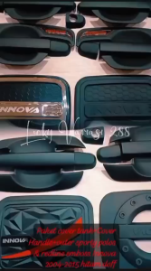 Paket Cover Tank Tutup tangki Cover Handle Tutup handel Pintu Outer/Auter Mangkok Pintu SPORTY polos/REDLINE EMBOSS Hitam Doff Innova Lama/Old Baru/New Grand/Barong 2004-2015