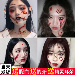 Halloween Tattoo Stickers Makeup Fake Scar Horror Scratch Artificial Stickers Face Makeup Hotel Party Funny