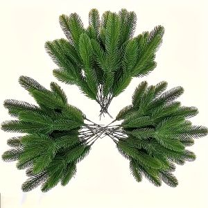 50pcs Artificial Pine Needles - Realistic Green Foliage for DIY Christmas Wreaths Home & Garden Decor
