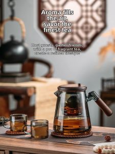 CRISTALGLASS | One-press Water Separation Glass Infuser Teapot