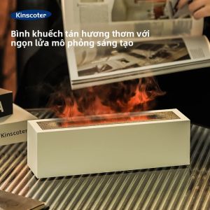 Máy Khuếch Tán Hương Thơm Ngọn Lửa KINSCOTER Với Đèn LED Tinh Dầu Siêu Âm Phun Sương Mát Máy Tạo Sương Mù Lửa Thực Tế Để Trị Liệu Bằng Hương Thơm Và Tạo Độ Ẩm