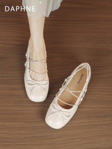 Daphne | White Ballet Flats Soft Sole Bow Mary Jane Shoes