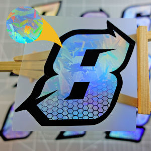 1PC Arabic Numerals Honeycomb Colorful Carbon Motorcycle Stickers Waterproof for DIY Motorbike Helmet Front Fairing Vinyl Decals
