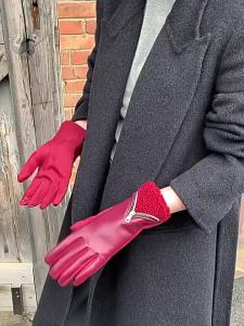 JIFANPAUL | Warm Fleece Lined Thick Touch Screen Leather Gloves Winter Driving