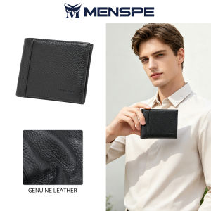 MENSPE Fashion Short Wallet RFID Anti Theft Brush Retro Wallet Business Wallet Genunie Leather Wallet Multi-Card Position Wallets Travel Purses Zipper Coin Pouch ID Credit Cards Holders
