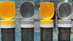 2 in 1 Portable Dog Water Bottle Pet Water Container with Food Storage Pet Travel Drinking Bowl for Dogs Cats Pet Supplies