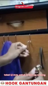 HOOK GANTUNGAN 100 PCS MODEL S CHROME Kait Barang Besi Cantolan Hanger serbaguna