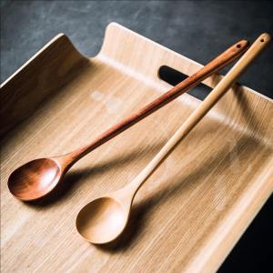 33cm Long Wooden Spoons Natural Wood Cooking Spoons for Soup Cooking Mixing Stirr Honey Spoon Korean Style Kitchen Utensil