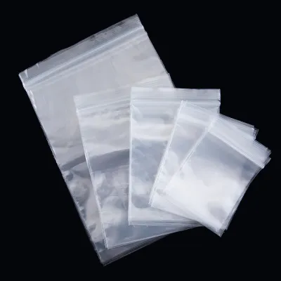 50pcs Thicken Zipper Sealed Bags Clear Plastic Storage Pouch for Small Jewelry Food Packing Reclosable Zippers Sealing Pouches