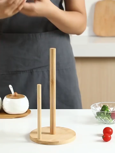 Wooden Paper Towel Holder Tissue Paper Countertop Tissue Holder Rack Paper Towel Stand for Kitchen Kitchen Oil Absorbing Paper Holder Cling Film Shelf Kitchen Tools