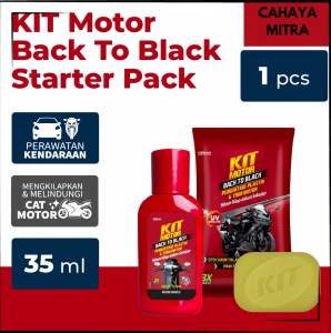 KIT Motor Back To Black Starter Pack 35ML - Penghitam Plastik & Trim Motor // Kit back to bladk 35ml Sachet + Spons // KIT BLACK TO BLACK 35 ML