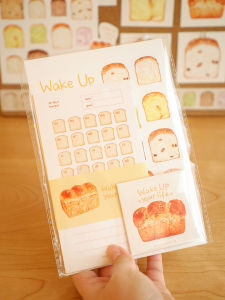 Toast Bread Note Paper Combination 30-Day Punch-in Letter Paper Note Paper Non-Adhesive Stationery