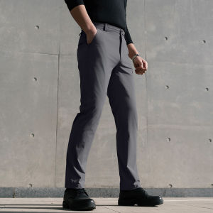 Dragon Tooth Breathable Lightweight Casual Long Pants Summer Business Commute Mens Black Pants Handsome Workwear Trousers