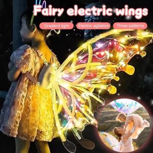 Electrical Butterfly Wings Toy with Music Lights Elf Wings Glowing Shiny Dress Up Moving Fairy Wings