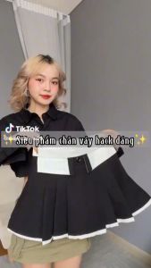 Chân Váy Tennis Chất Tuyết Mưa Cạp Phối Trắng Mẫu Mới Siêu Xinh-XMTĐ-mã 0105