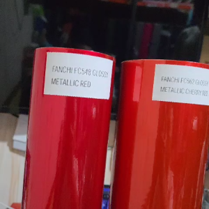 ROLL 50cm Sticker FANCHI FC562 Glossy Metallic Cherry Red Merah Muda 50CM / ROLL