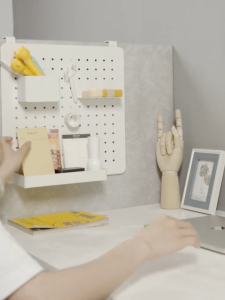 Wall-Mounted Pegboard Shelf – Organizer for Office & Home
