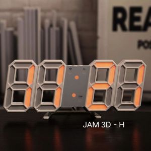 JAM DINDING DIGITAL LED/JAM MEJA-ALARM-SUHU/JAM 3D BESAR MODERN