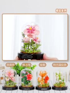 BALODY 18497 - Mô hình hoa hồng trang trí để bàn - Xếp hình mini siêu đẹp