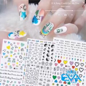 Miếng Dán Móng Tay 3D Nail Sticker Tráng Trí Hoa Văn Hoạ Tiết Religious Love Cross F029 / F030 / F031