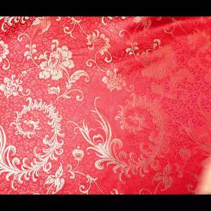 ผ้าไหมจีน ผ้าตรุษจีน ลายดอกกุหลาบ และดอกไม้จีน หน้ากว้าง 36 นิ้ว ผ้าเมตร ผ้าหลา