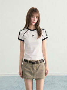 ARCG | Pink Stripe Bow Short Sleeve T-Shirt