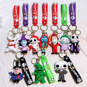 The Nightmare Before Christmas Keychain Jack Skellington Pumpkin Cartoon Keychain Halloween Decoration Party Gift Accessory