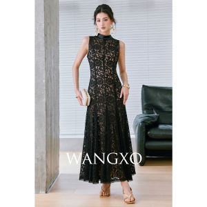 WANGXO | Sleeveless Deep V-Neck Back Open Satin Sash Mermaid Skirt Dress