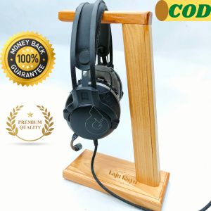Stand Headphone Gantungan Hanger Tempat Earphone Headset Bahan Kayu / Gantungan Headset Headphone
