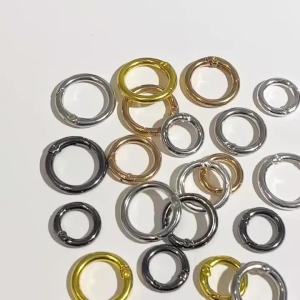 5Pcs/lot Metal O Ring Spring Clasps Openable Round Carabiner Keychain Bag Clips Hook Dog Chain Buckles Connector For DIY Jewelry
