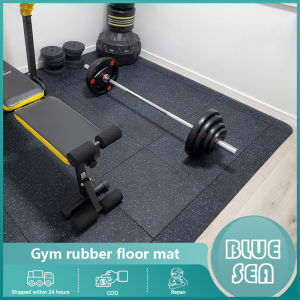 Gym Waterproof Rubber Mat 50 X 50cm Skipping Rope Silencer Shock Absorption Cushioning Rubber Household Dumbbell Barbell Splicing Floor Tiles