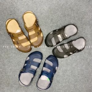 Giày sục nhựa sandal bít mũi Nam Nữ đi mưa đi làm- chất liệu EVA siêu nhẹ êm chân chống thấm- Maipy G020 (Đen Nâu Xanh)