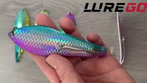 1PC 3D Scale Metal Spoon Lure for Saltwater Fishing 3.03-4.53 Inch Lifelike Artificial Bait
