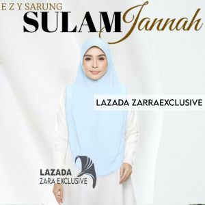 [Sulam Penuh] Bidang 50 Tudung Sarung Sulam Chiffon Awning Scuba / Tudung Instant Chiffon