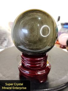 Natural Mexico High Grade Golden Sheen Obsidian Crystal Ball Ornament GSO02