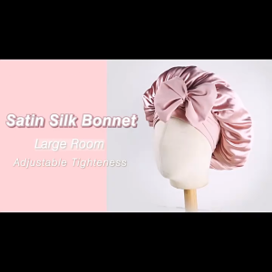 High Elasticity Silky Satin Bonnet Women Sleep Cap Hair Care Adjustable Button