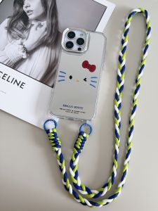 เคสโทรศัพท์มือถือ Apple 15promax แบบใหม่ป้องกันการตกหล่นพร้อมสายคล้อง ดีไซน์น่ารัก ด้านหลังนิ่ม ดีไซน์เรียบง่าย สไตล์นิ่ง