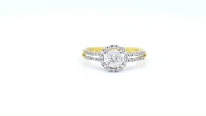 Happy Jewelry แหวนมาคีเพชรประกบ ทองแท้ 9k 37.5% เพชรเกสร ME561