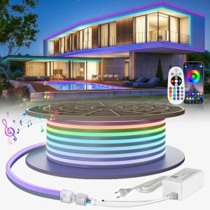 Home Taste Dream Color Flex Tape Strip Light RGBIC 220V Bluetooth Smart APP Control RGB Dimmable Waterproof IP65 Neon Lights 3m-30m