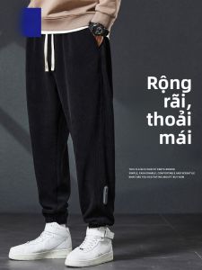 ROMON | Quần dài thể thao nam Romon mùa xuân hè mới rộng rãi thể thao màu đen co giãn quần dài thường ngày cạp vừa trẻ trung hợp thời trang